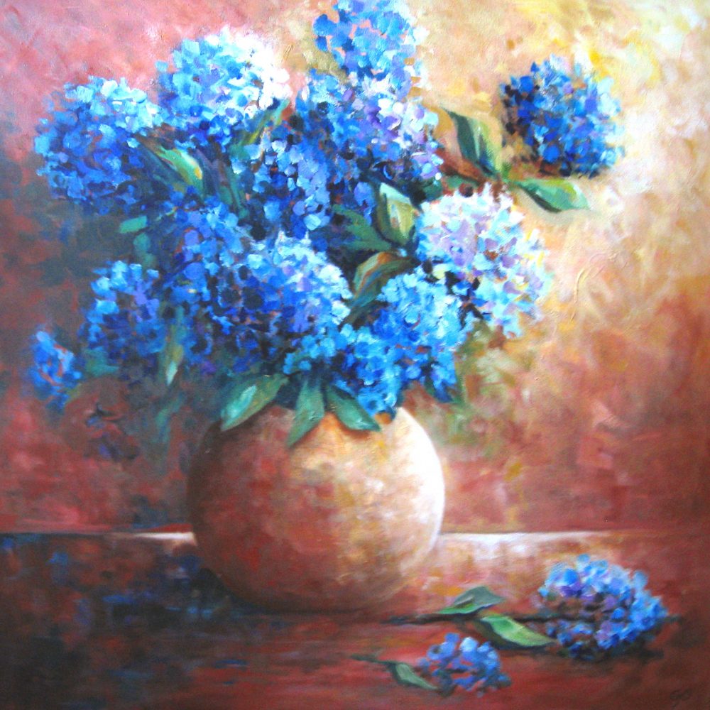 Blauwe hortensia’s